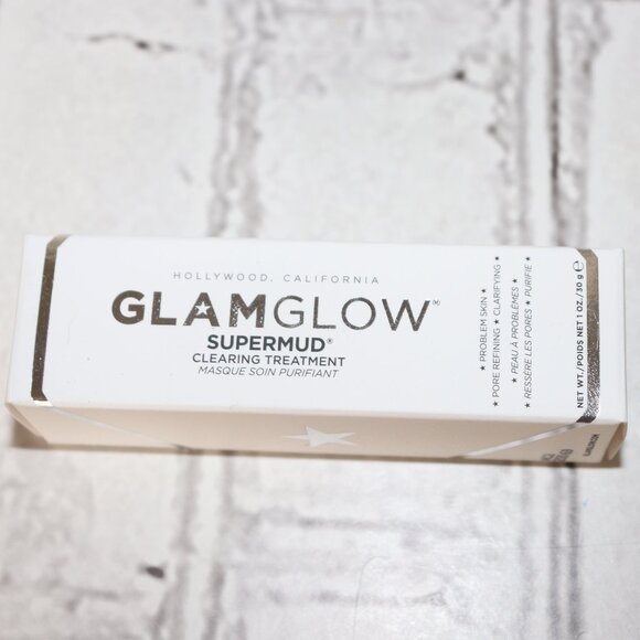 GlamGlow Supermud Clearing Treatment Mask Masque 1 oz Travel Size NEW IN BOX - Picture 1 of 4